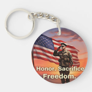 "Honour. Sacrifice. Freedom." US Soldier Flag Key Ring