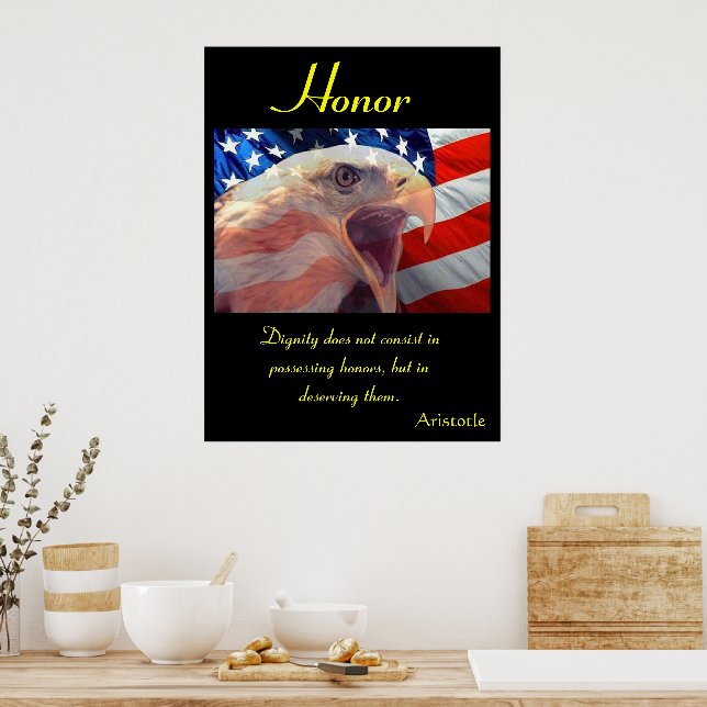 Honour Soars Above Bold American Pride Poster (Kitchen)
