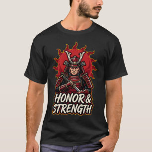 Honour Strength Vintage Samurai Warrior T-Shirt