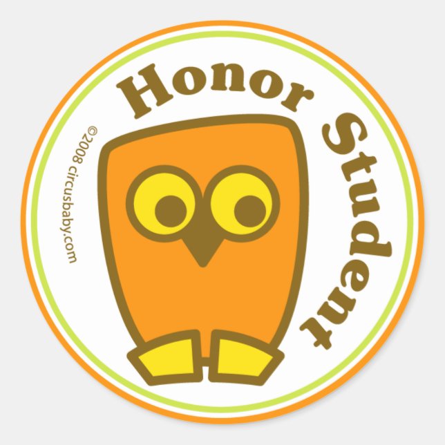 Honour Student Classic Round Sticker (Front)
