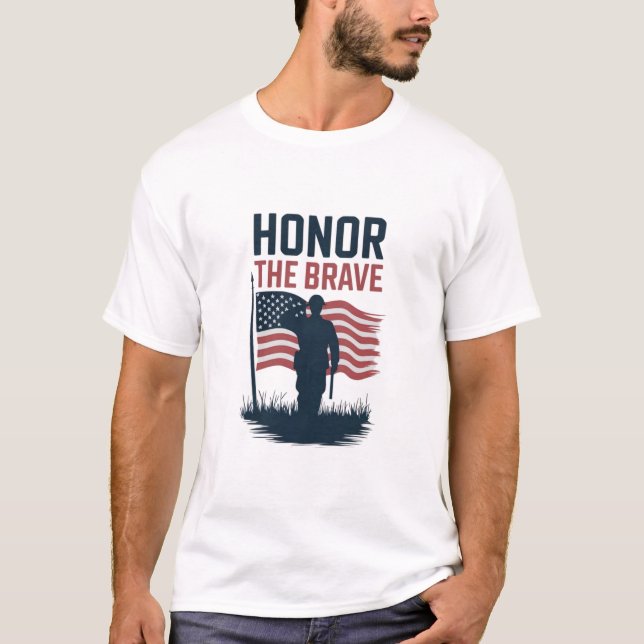 Honour The Brave Veterans Gift T-shirt (Front)