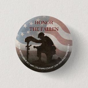 Honour The Fallen 3 Cm Round Badge