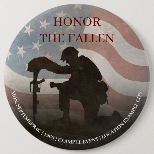 Honour The Fallen 6 Cm Round Badge