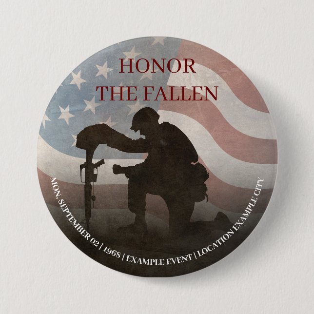 Honour The Fallen 7.5 Cm Round Badge (Front)