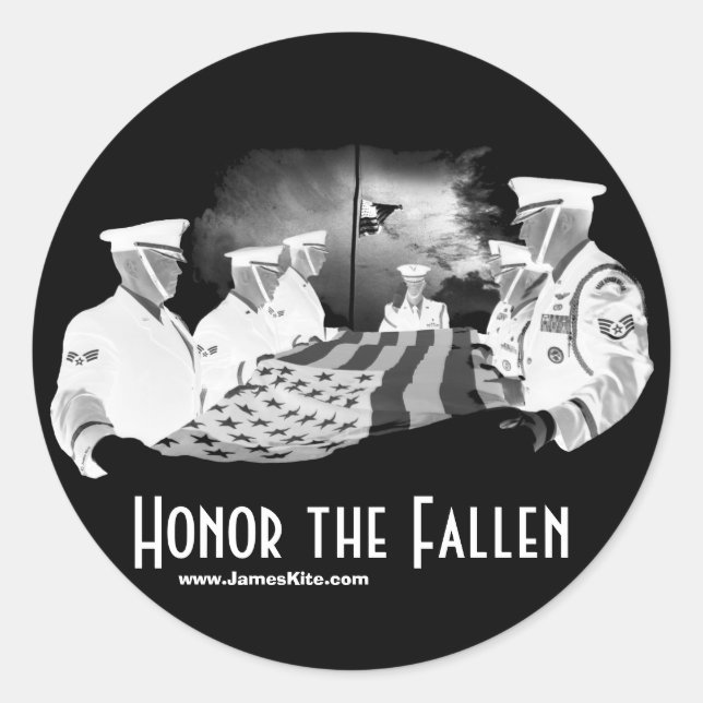 Honour the Fallen Classic Round Sticker (Front)