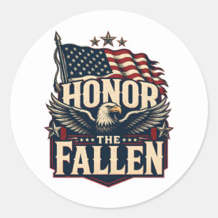 Honour the Fallen Memorial Day Classic Round Sticker