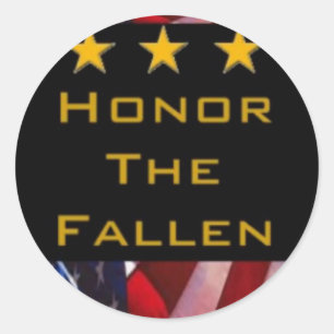 Honour the Fallen Military Classic Round Sticker