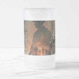 Honour the Fallen – Remember Their Sacrifice Frosted Glass Beer Mug
