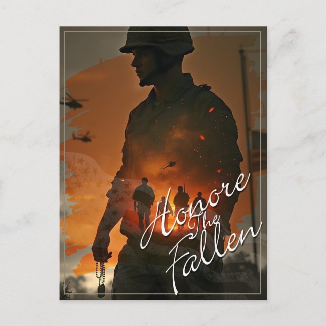 Honour the Fallen – Remember Their Sacrifice Holiday Postcard (Front)