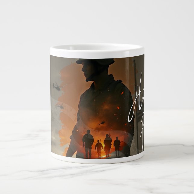 Honour the Fallen – Remember Their Sacrifice Large Coffee Mug (Front)