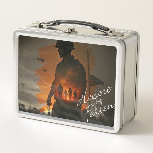 Honour the Fallen – Remember Their Sacrifice Metal Lunch Box (Front)