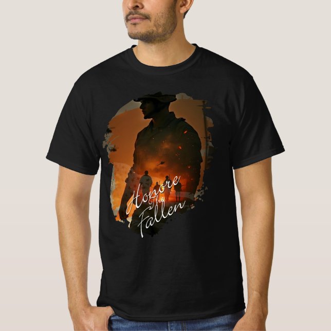 Honour the Fallen – Remember Their Sacrifice T-Shirt (Front)
