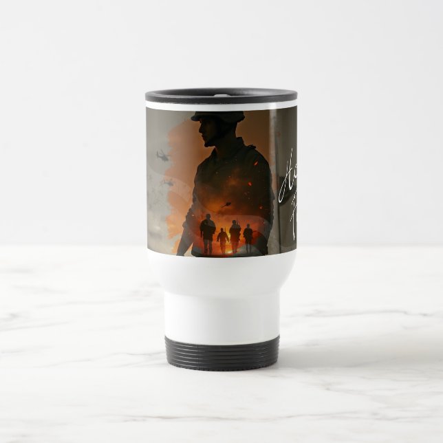 Honour the Fallen – Remember Their Sacrifice Travel Mug (Center)