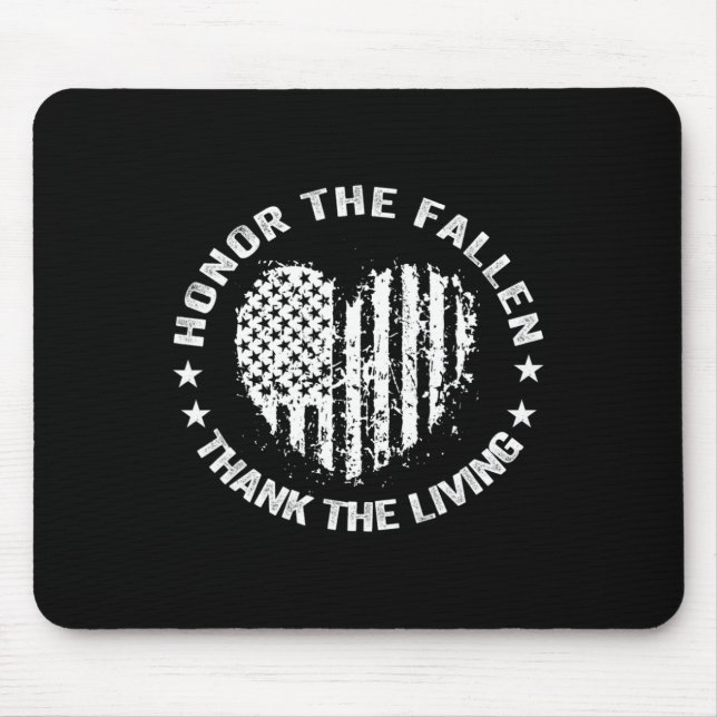 Honour The Fallen Thank The Living Heart Memorial  Mouse Mat (Front)
