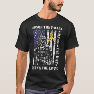 Honour The Fallen Thank The Living Memorial Day Us T-Shirt