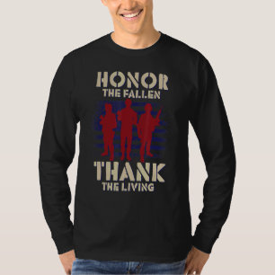 Honour The Fallen Thank The Living Patriotic Memor T-Shirt