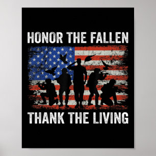 Honour The Fallen Thank The Living Soldiers Memori Poster