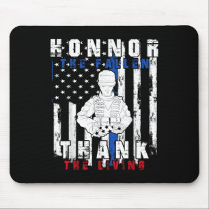 Honour The Fallen Thank The Living Us Flag Mouse Mat