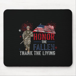 Honour The Fallen Thank The Living Us Flag Mouse Mat