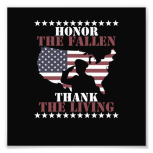 Honour The Fallen Thank The Living Veterans Day Photo Print