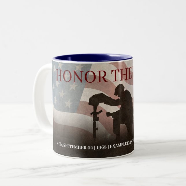 Honour The Fallen Two-Tone Coffee Mug (Front Left)
