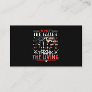 Honour the Fallen Veteran Themed Military Support Business Card