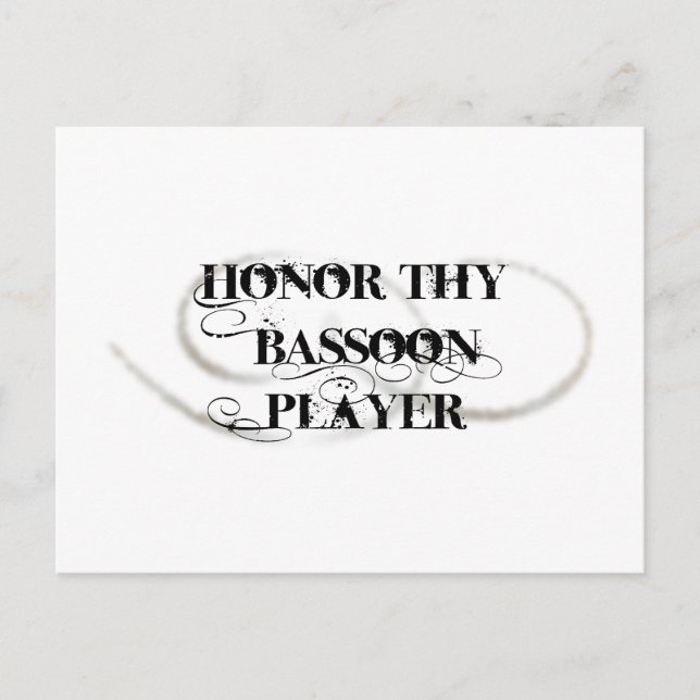 Honour Thy Bassoon Player Postcard (Front)