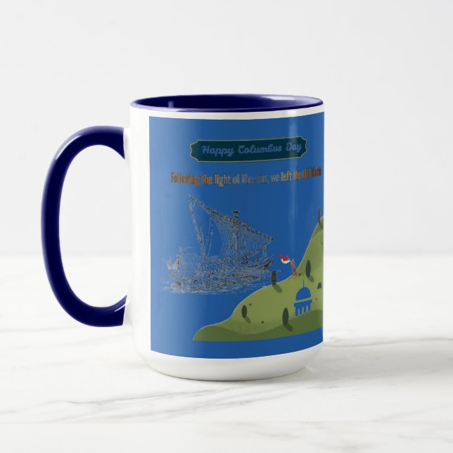 Honour to Columbus blue Mug (Left)