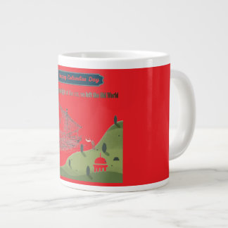 Honour to Columbus bright red Large Coffee Mug
