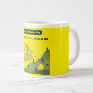 Honour to Columbus yellow Large Coffee Mug