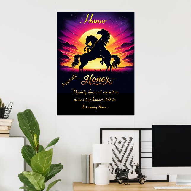 Honour Unites Three Horses at Dusk Poster (Home Office)