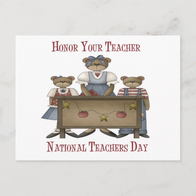 Honour Your Teacher National Teachers Day Postcard (Front)