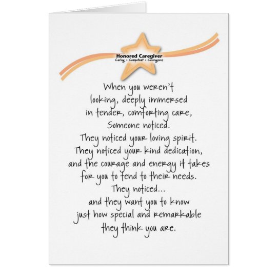 Honoured Caregiver Card