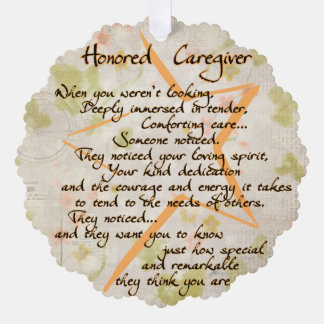 Honoured Caregiver Paper Card Ornament