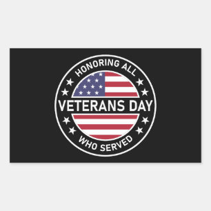 Honouring All Veterans Day Classic Round Sticker