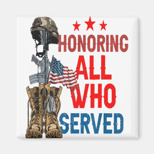 Honouring All Who Served American Flag Dog Tags Ve Magnet