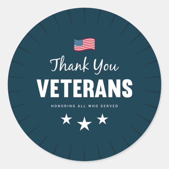 Honouring all who Served  Classic Round Sticker (Front)