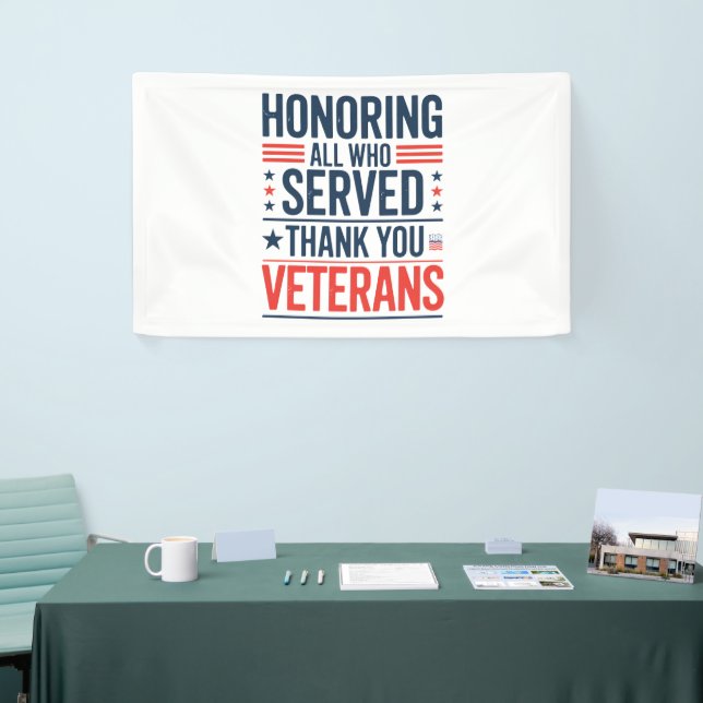 Honouring All Who Served Thank You Veterans Day  Banner (Tradeshow)