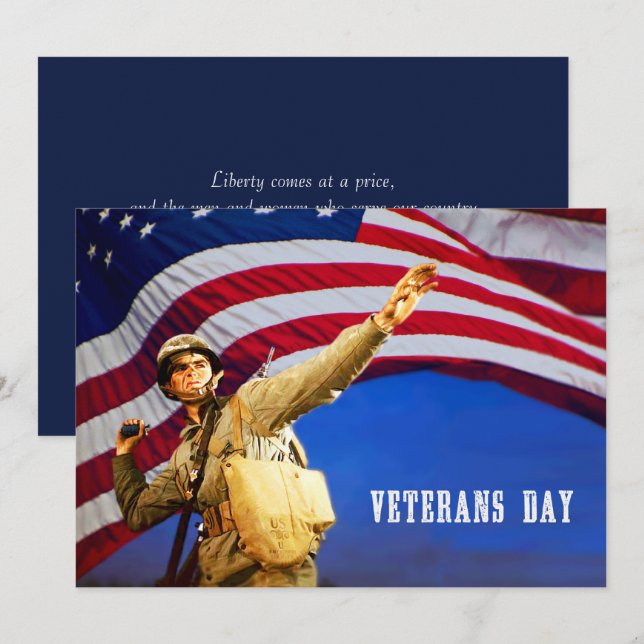 Honouring all who served. Veterans Day Flat Cards (Front/Back)