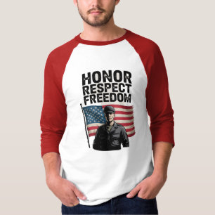 Honouring Heroes Veteran Day Patriotic Design T-Shirt