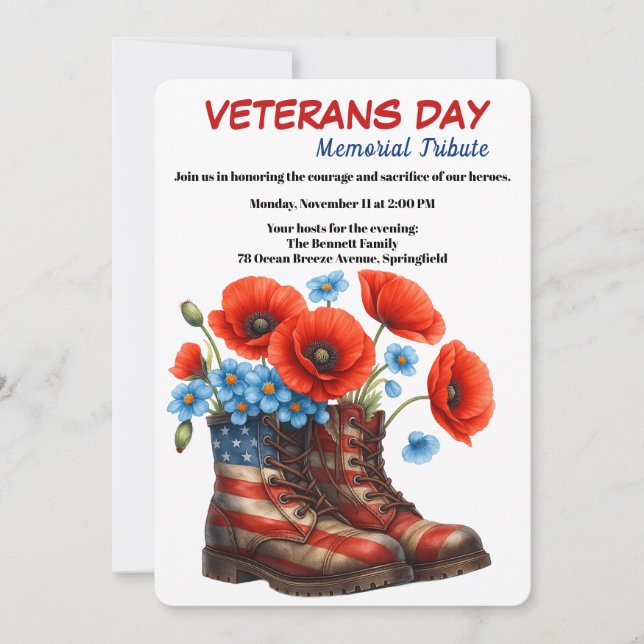 Honouring Heroes | Veterans Day Tribute Invitation (Front)