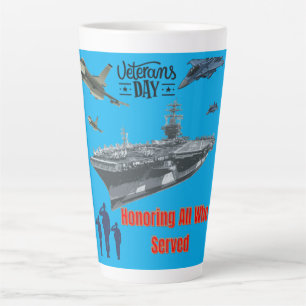 Honouring mighty military azure latte mug