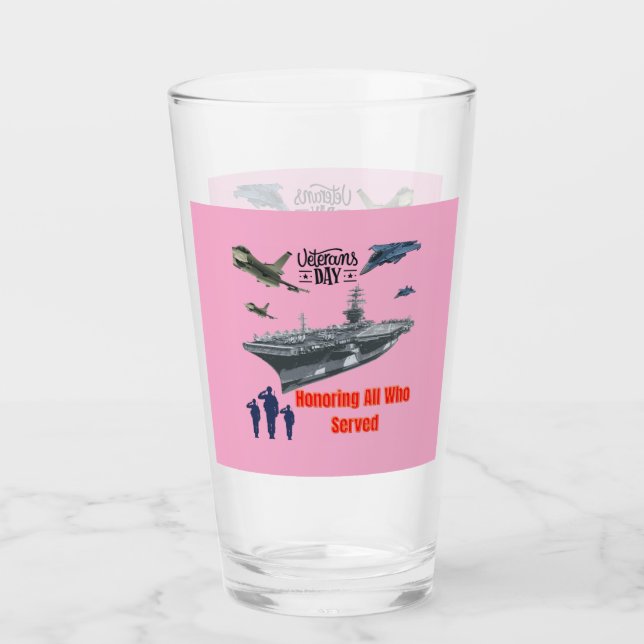 Honouring mighty military pink glass (Front)