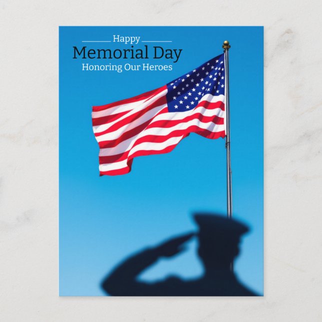 Honouring Our Heroes - Happy Memorial Day Holiday Postcard (Front)
