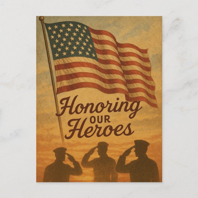 Honouring Our Heroes Memorial Day Holiday Postcard (Front)