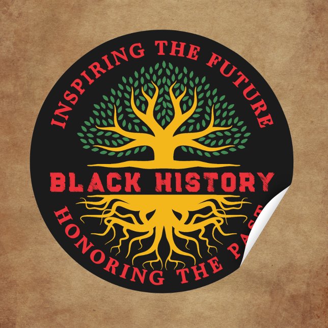 Honouring Past Inspiring Black History Month Classic Round Sticker (Creator Uploaded)