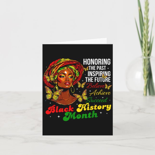 Honouring past inspiring future black history card (Front)