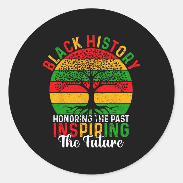 Honouring Past Inspiring Future Black History Mont Classic Round Sticker (Front)