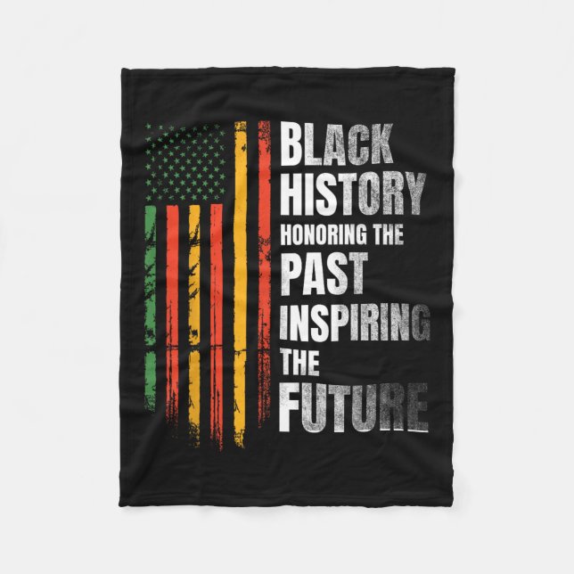 Honouring Past Inspiring Future Black History Mont Fleece Blanket (Front)