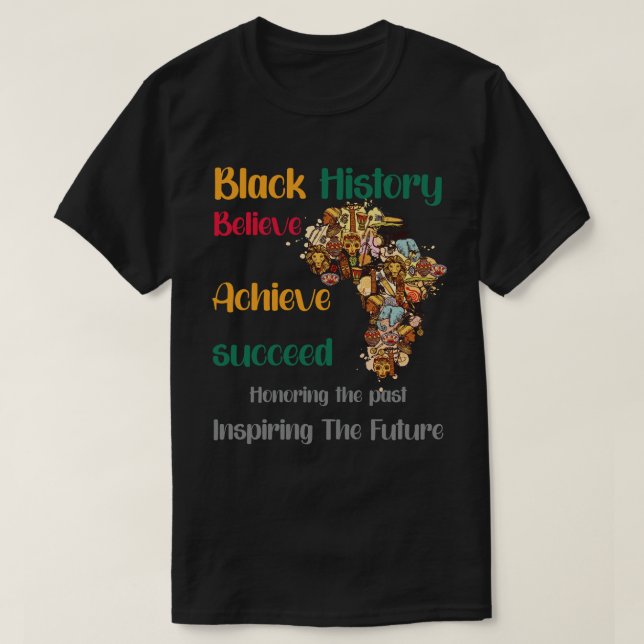 Honouring Past Inspiring Future Black History Mont T-Shirt (Design Front)